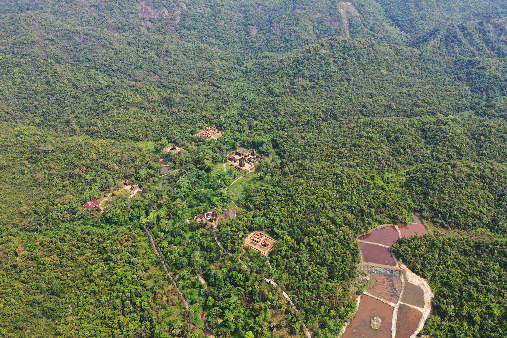 An aerial view of My Son Sanctuary, a UNESCO World Heritage site in Quang Nam Province, central Vietnam. Photo: B.D. / Tuoi Tre