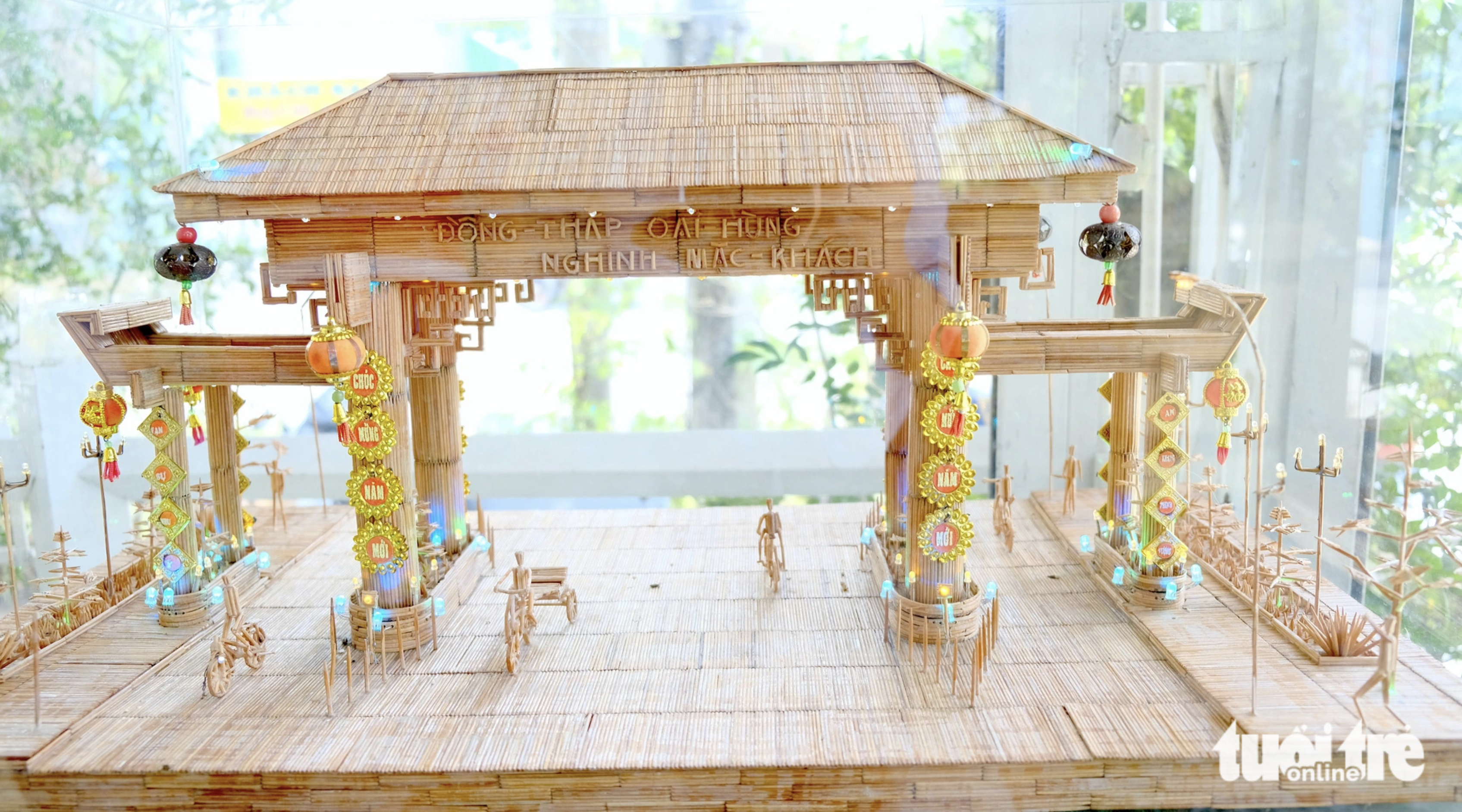 A model of Tam Quan (Three-Entrance) Gate in Cao Lanh, Dong Thap Province. Photo: Dang Tuyet / Tuoi Tre