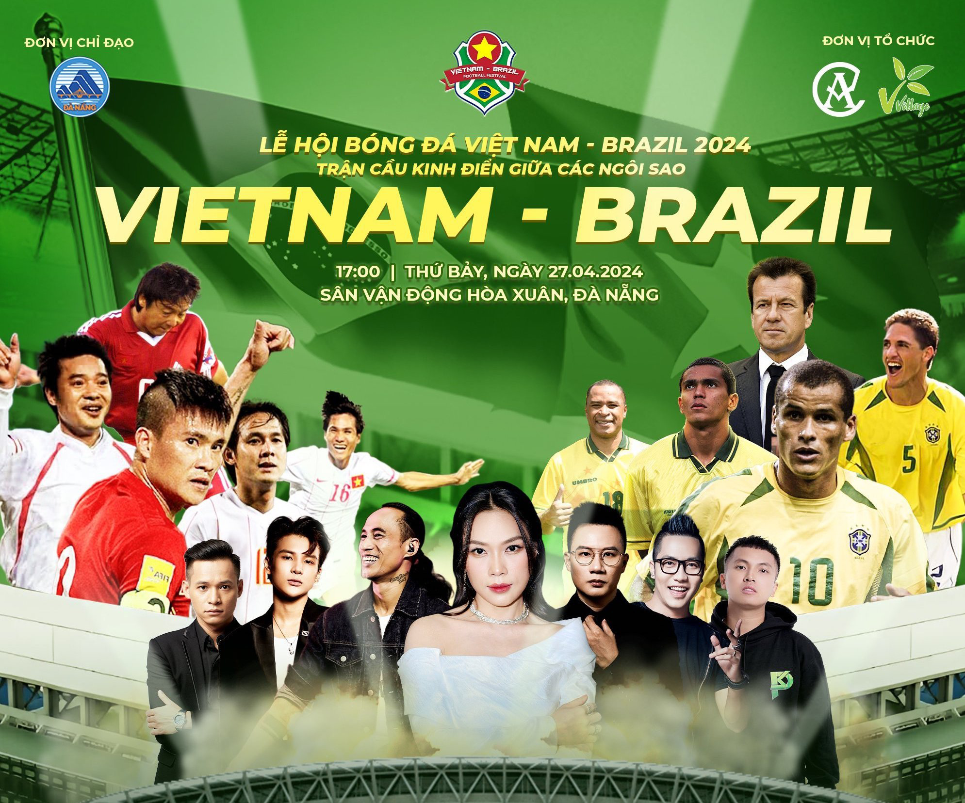 A poster for the Vietnam - Brazil Football Festival 2024 in Da Nang City, central Vietnam.