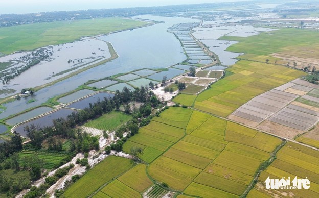 An aerial view of a Truong Giang River section. Photo: Le Trung / Tuoi Tre