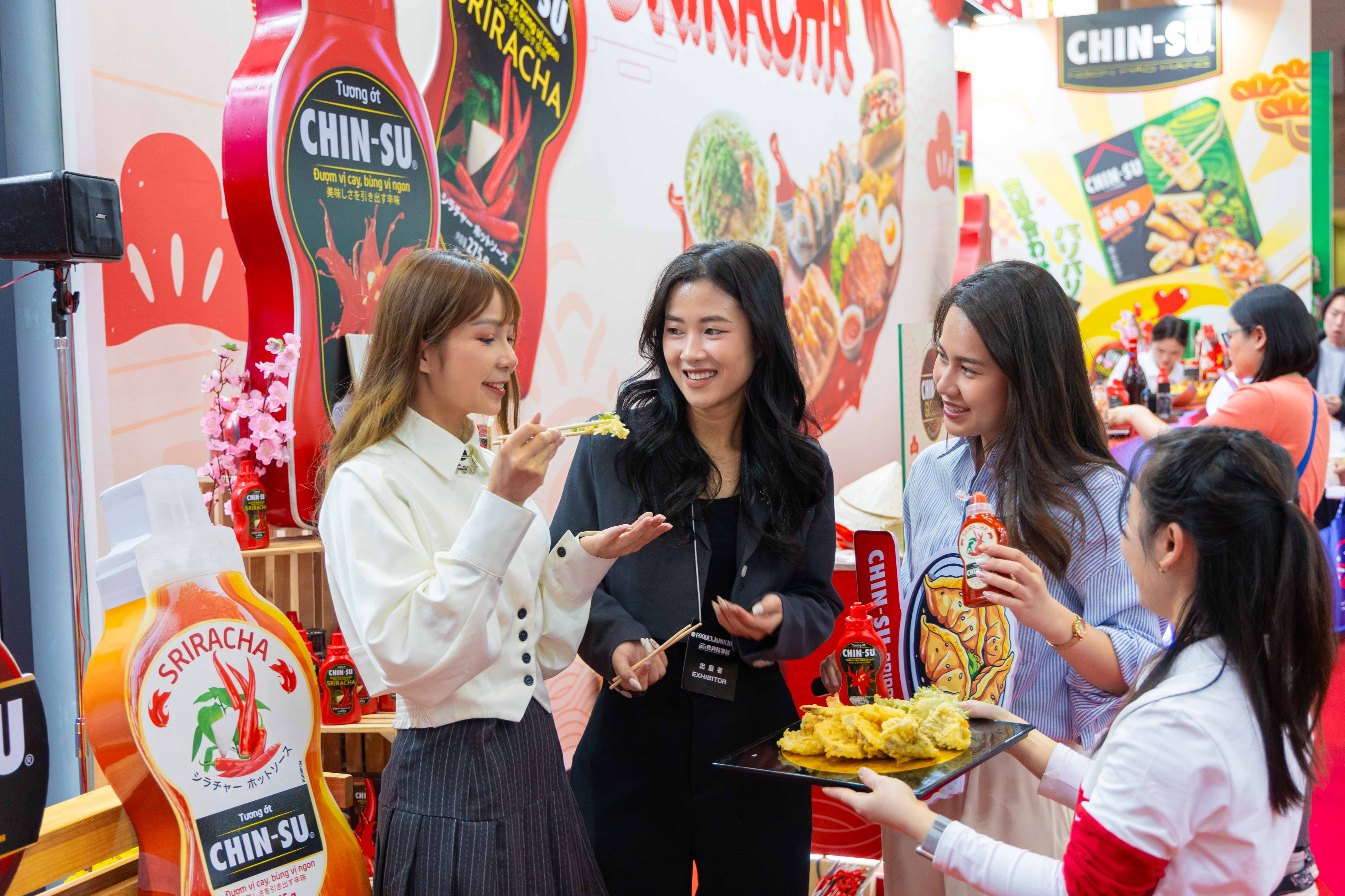 Japanese consumers eagerly embrace the new Chin-Su Sriracha chili sauce product.