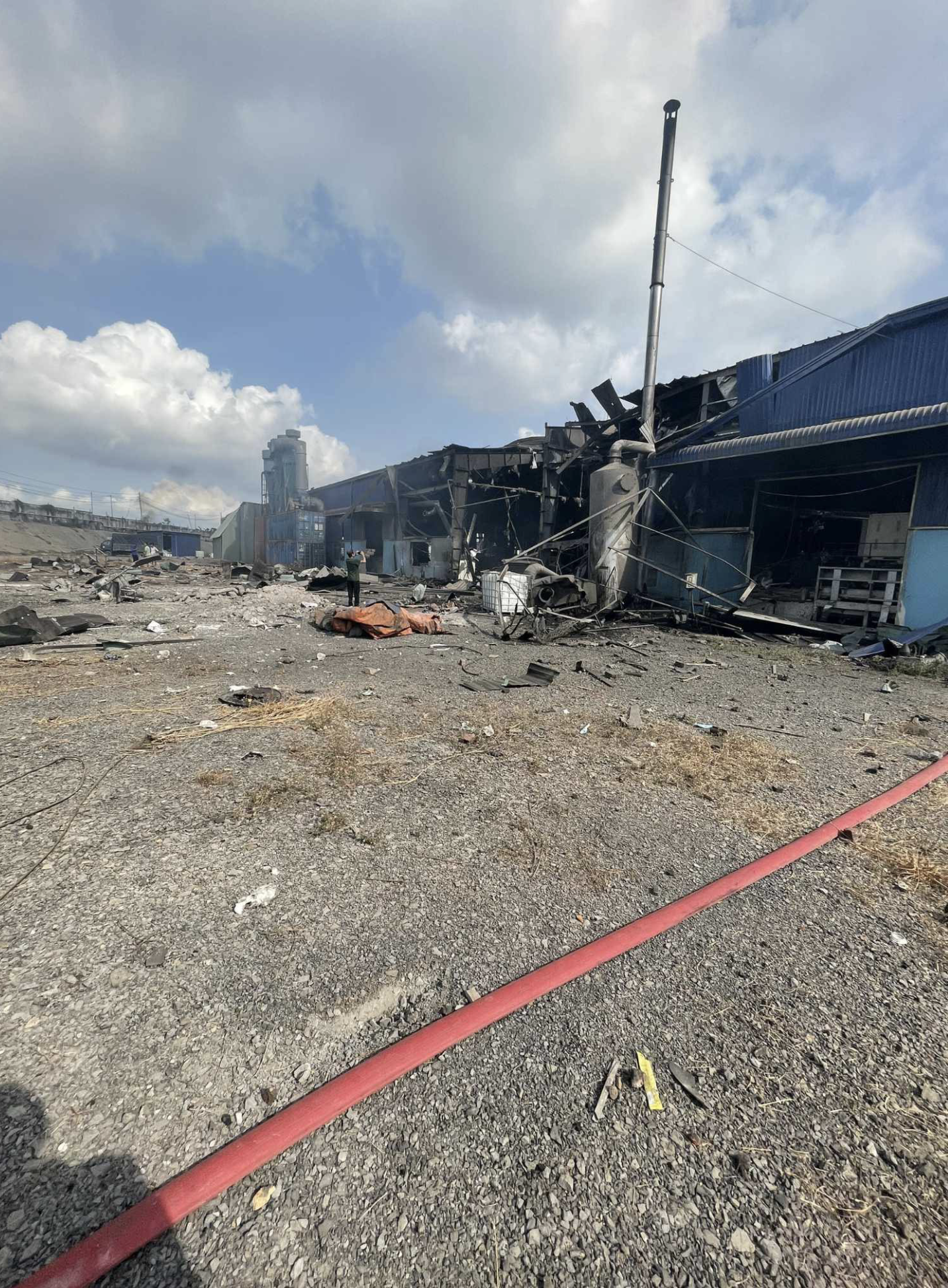 The scene of a boiler explosion at a wood production company in Dong Nai Province on May 1, 2024. Photo: Supplied