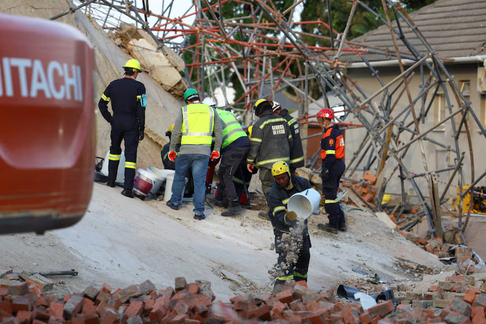 At least 5 killed, dozens trapped in building collapse in South Africa
