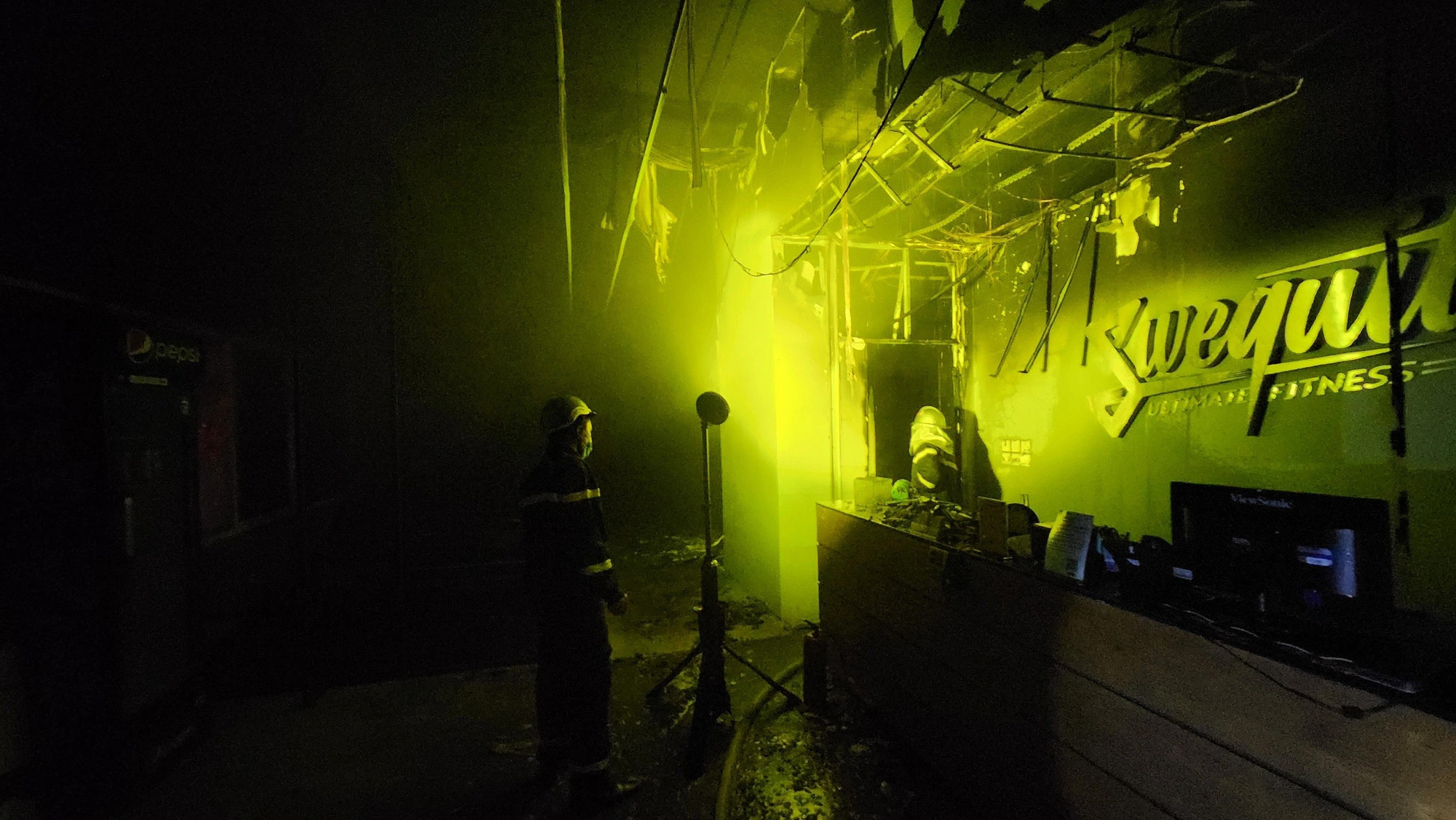 Inside the scene of the fire. Photo: Supplied