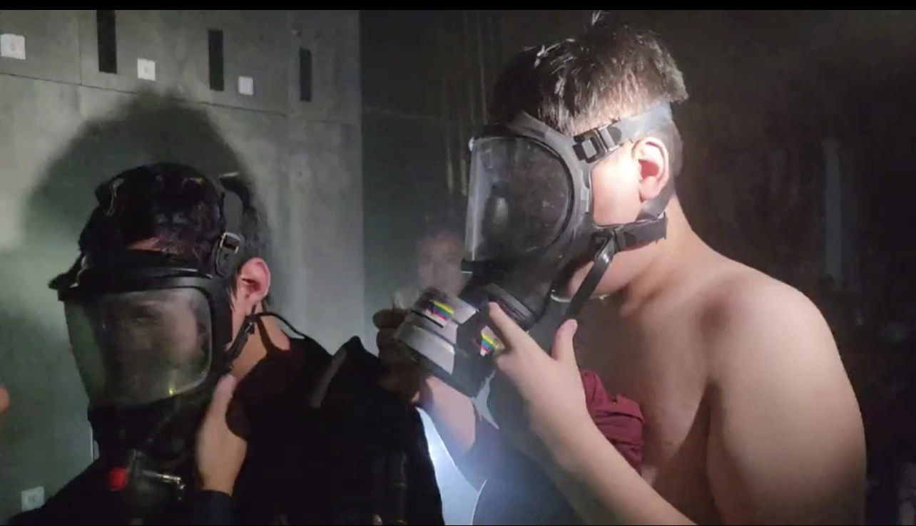 The victims were instructed to wear breathing apparatuses and gas masks before rushing to the rooftop to escape the smoke-filled areas. Photo: Supplied