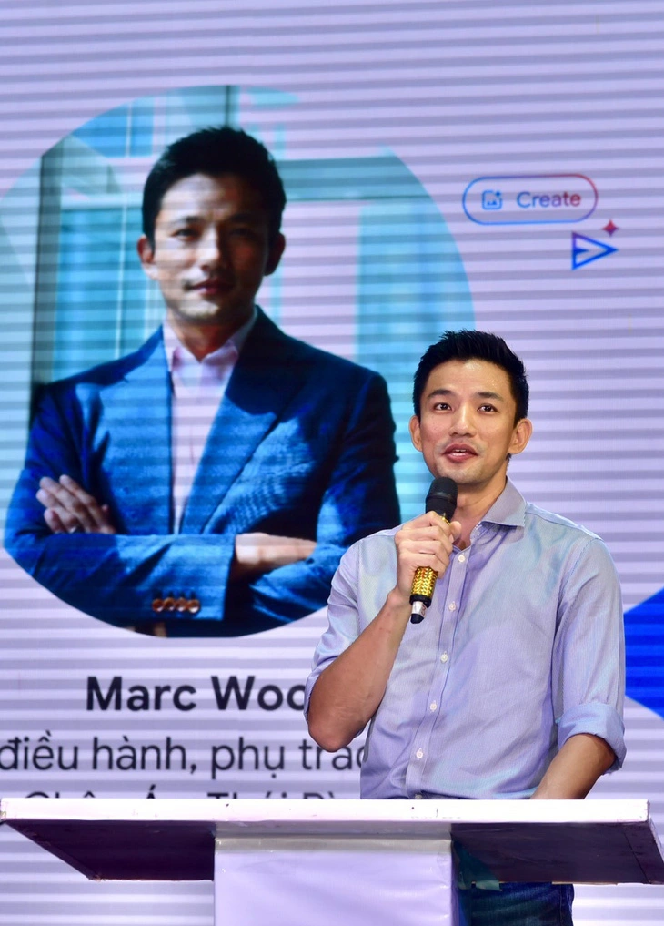 Marc Woo, managing director of Google Asia Pacific, speaks at the 'Understanding AI to Empower Your Career Capabilities' event in Ho Chi Minh City, May 10, 2024. Photo: T.T.D. / Tuoi Tre