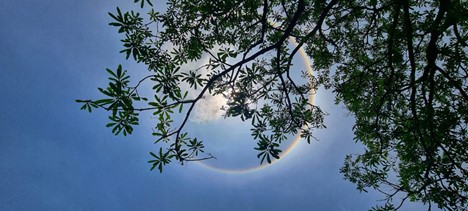 Solar halo seen in northern Vietnam sky