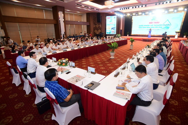 Delegates attend the ‘Solutions on Water Resources in the Mekong Delta’ conference in Can Tho City, southern Vietnam, April 26, 2024. Photo: Quang Dinh / Tuoi Tre