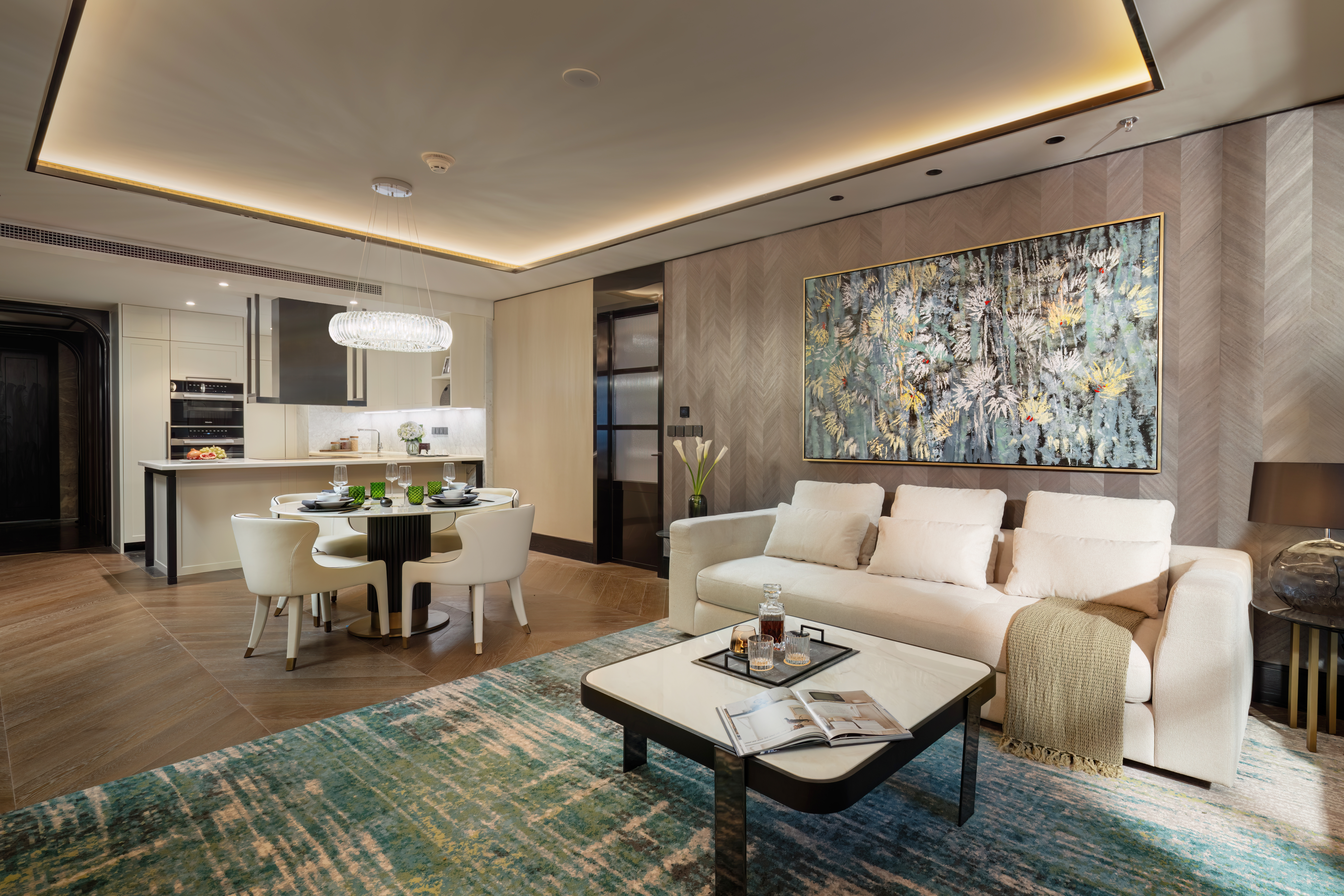 Inside a fully furnished flat at Ritz-Carlton Residence Hanoi. Photo: Masterise Homes