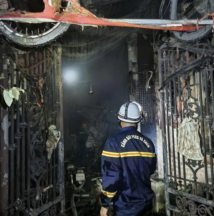 A firefighter at the scene of the fire. Photo: Supplied