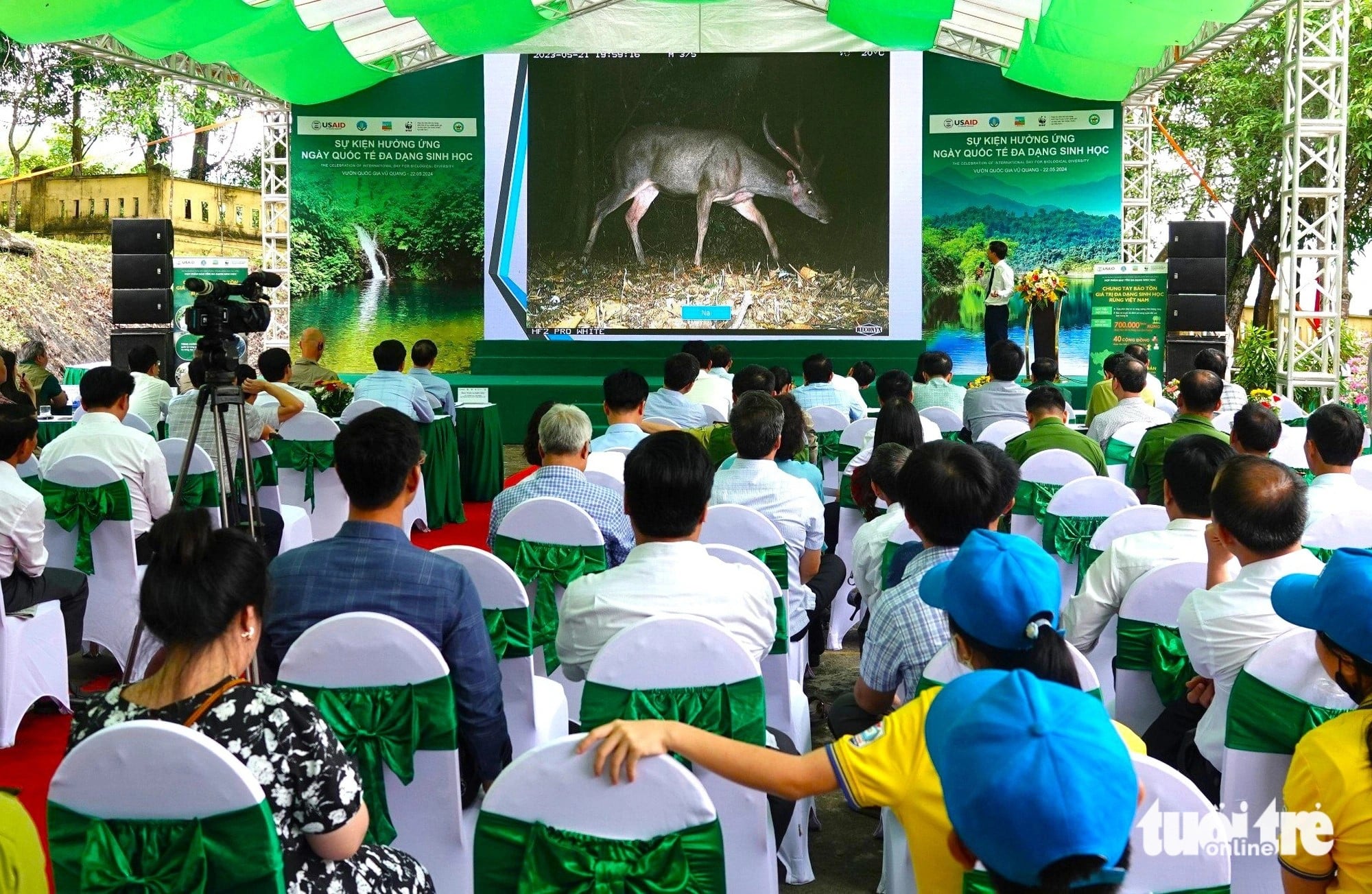 An event commemorating the International Day for Biodiversity 2024 was held at the Vu Quang National Day in Ha Tinh Province, May 22, 2024. Photo: Le Minh / Tuoi Tre
