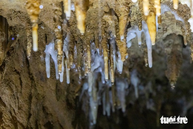 Small stalagmites inside Van Tien Cave. Photo: Hoang Tao / Tuoi Tre