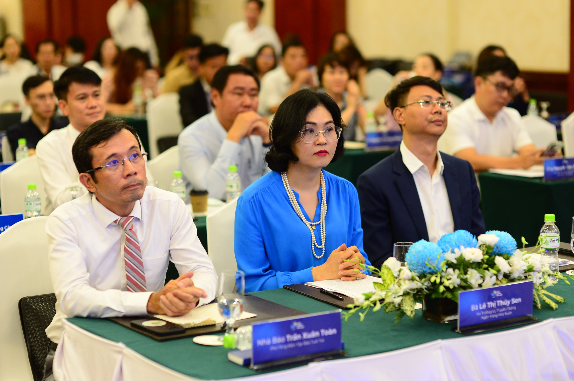 Delegates attend the press conference for the 2024 Cashless Day (June 16) in Ho Chi Minh City, May 28, 2024. Photo: Quang Dinh / Tuoi Tre