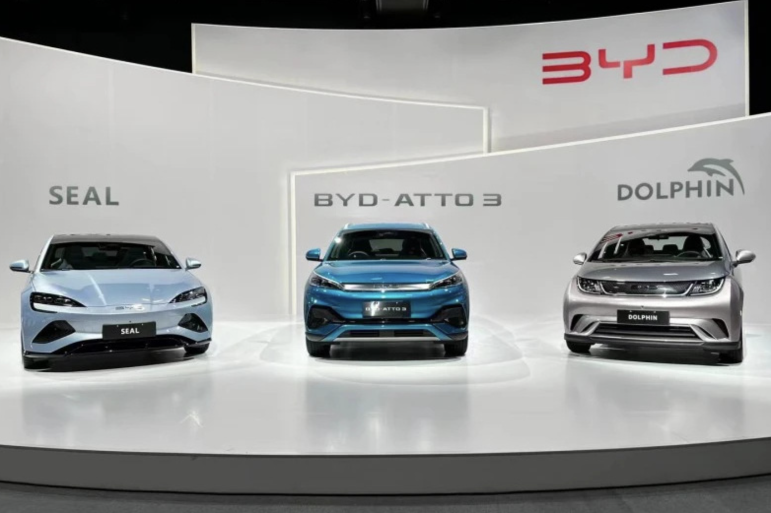 BYD’s three electric models, including the Atto 3, Dolphin, and Seal, will make their debut in Vietnam. Photo: BYD
