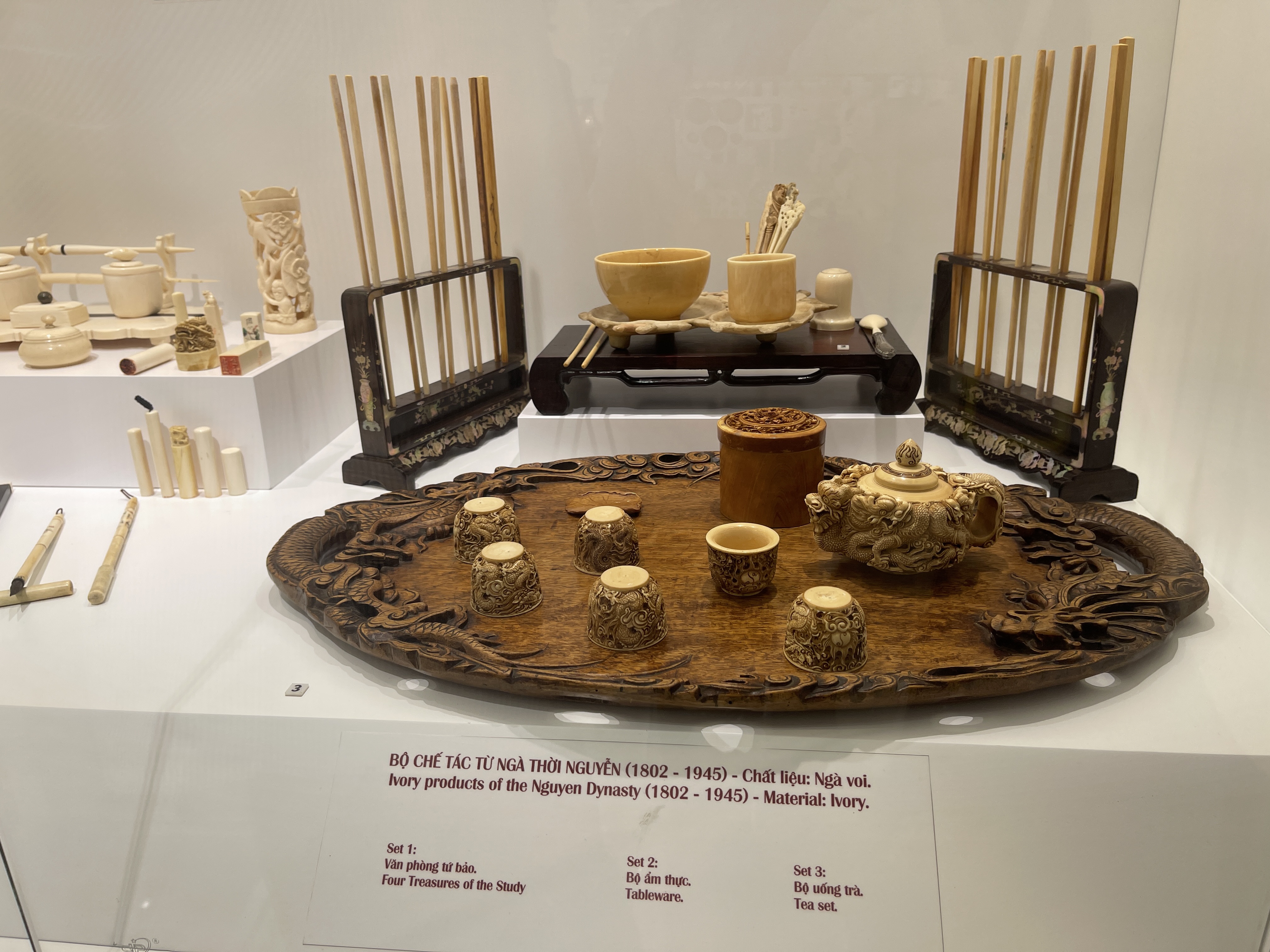 Ivory products from the Nguyen Dynasty are displayed at the Nguyen Dynasty Artifacts Museum. Photo: Dong Nguyen / Tuoi Tre News