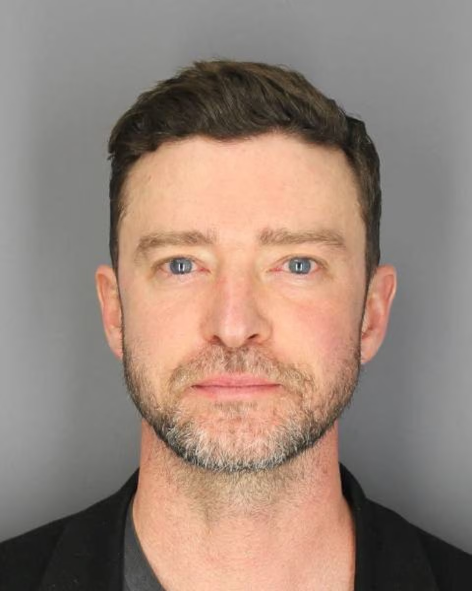 Justin Timberlake is shown in this police booking photo after he was arrested for driving while intoxicated, in this handout picture, released on June 18, 2024. SAG HARBOR POLICE DEPARTMENT/Handout via Reuters