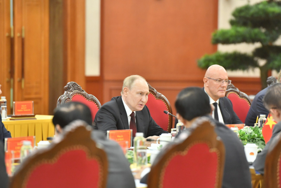 Russian President Vladimir Putin at a meeting with Vietnam’s Party chief Nguyen Phu Trong on June 20, 2024. Photo: Duy Linh / Tuoi Tre