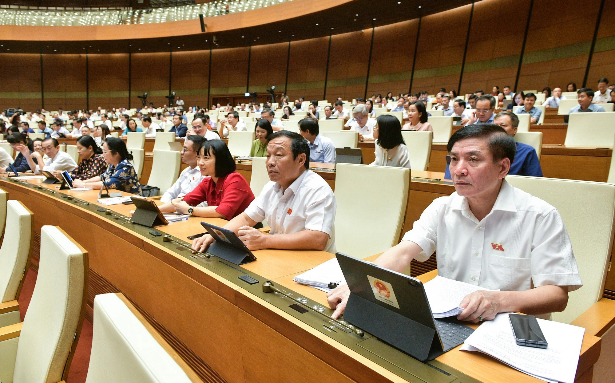 Vietnamese lawmakers cast their votes at a National Assembly session held on June 27, 2024. Photo: Supplied