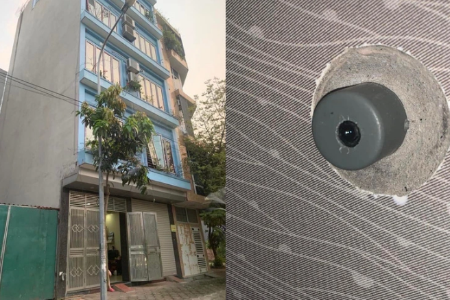 The boarding house in Ha Dong District, Hanoi, where hidden cameras were found. Photo: D.X. / Tuoi Tre