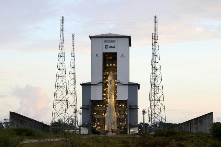 Europe's Ariane 6 rocket ahead of blastoff in French Guiana. Photo: AFP