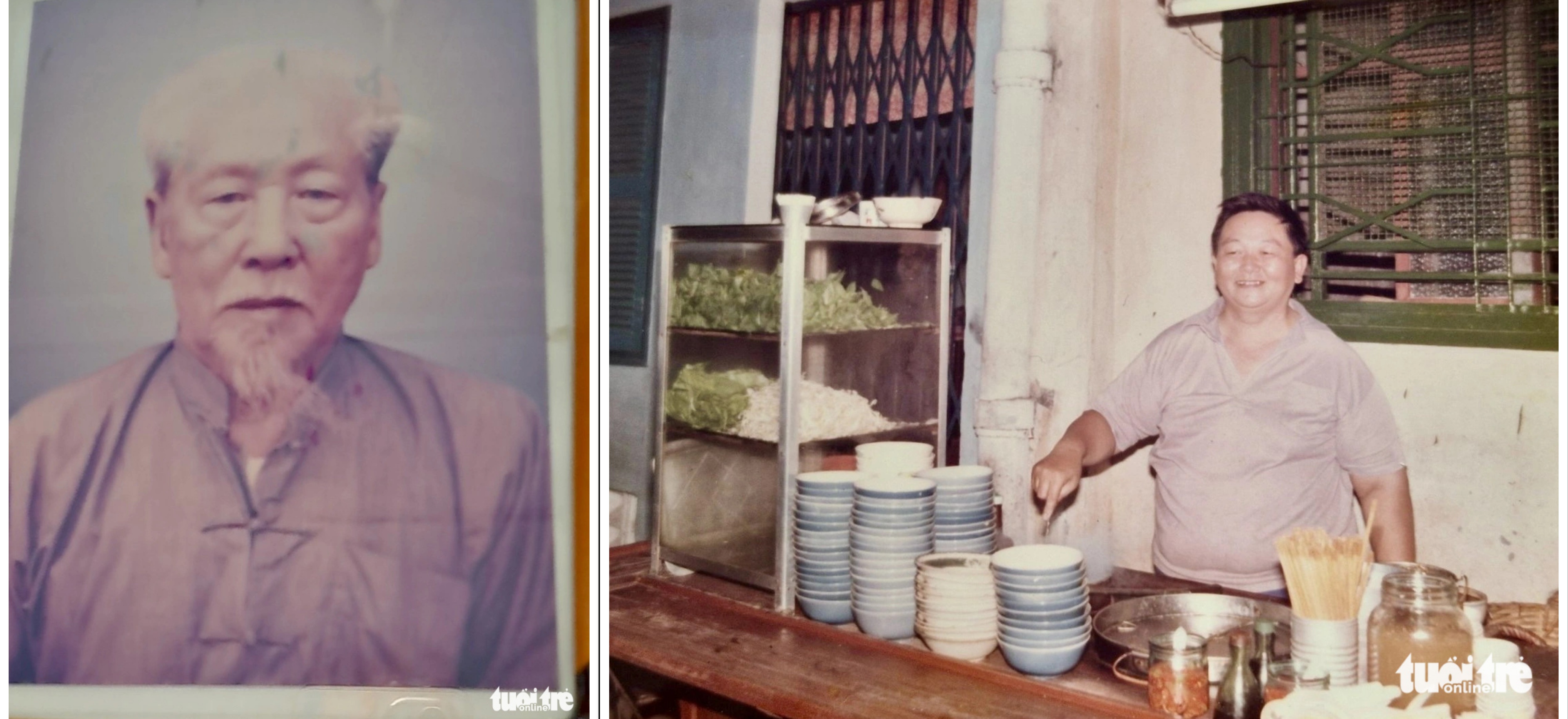 A collage of photos of Tô Cẩm (L), the founder of Tô Ký restaurant, and Tô Hưng, the business’ first successor. Photo: Supplied