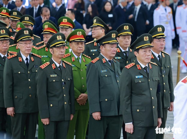 The delegation of the Ministry of Public Security. Photo: Nguyen Khanh / Tuoi Tre