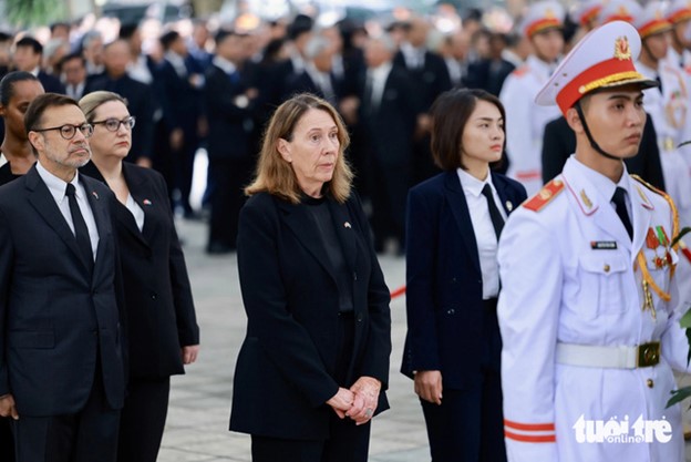 The delegation of Australia led by president of the Australian Senate Sue Lines. Photo: Nguyen Khanh / Tuoi Tre