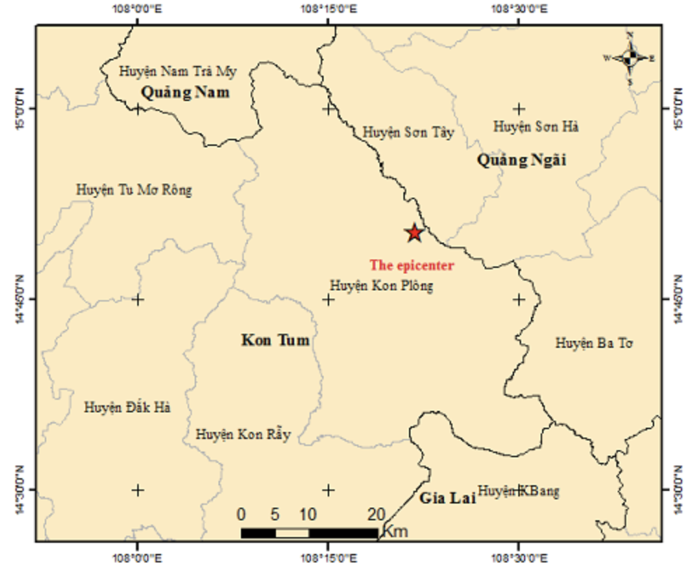 4 earthquakes jolt Kon Tum, while several provinces in Vietnam experience shaking