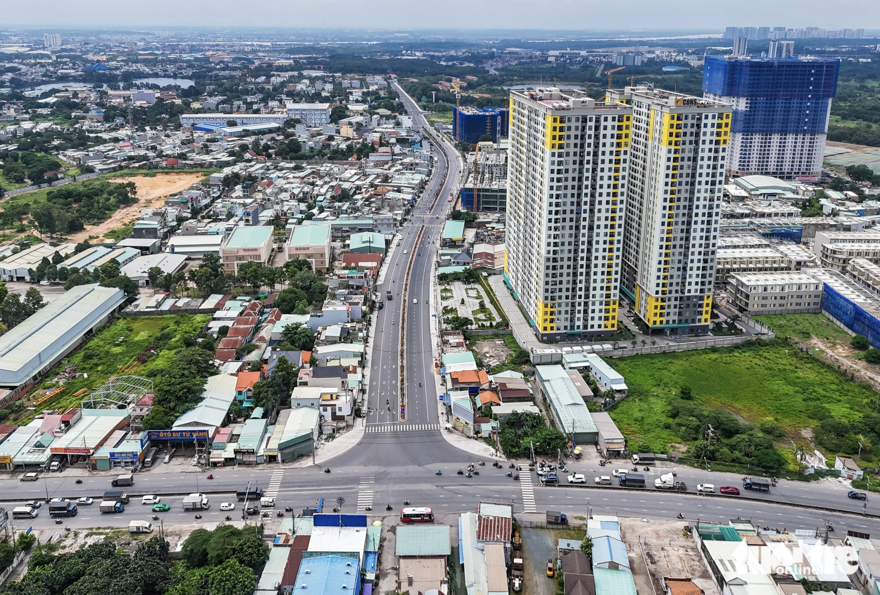 The starting point of the road connects with National Highway 1K in Binh Duong Province. Photo: Ba Son / Tuoi Tre