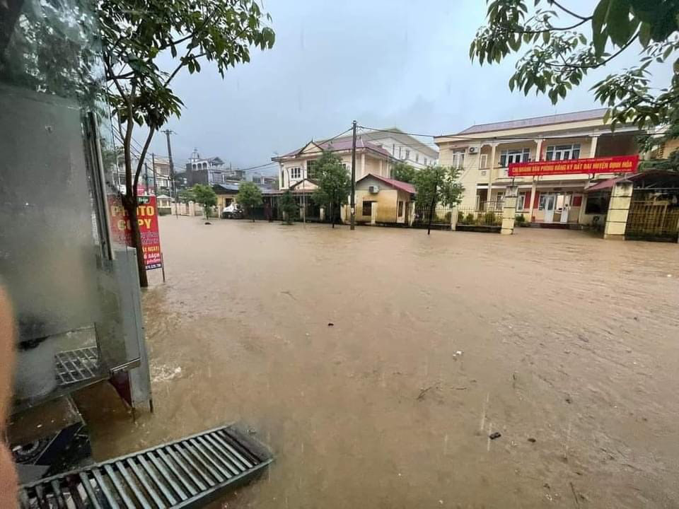 Inundation caused by heavy rain in Dinh Hoa District, Thai Nguyen Province, northern Vietnam, July 30, 2024. Photo: Q.Chi