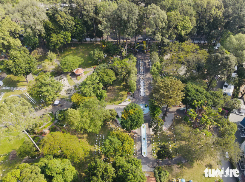 A bird’s-eye view of Tao Dan Park in downtown Ho Chi Minh City. Photo: Le Phan / Tuoi Tre