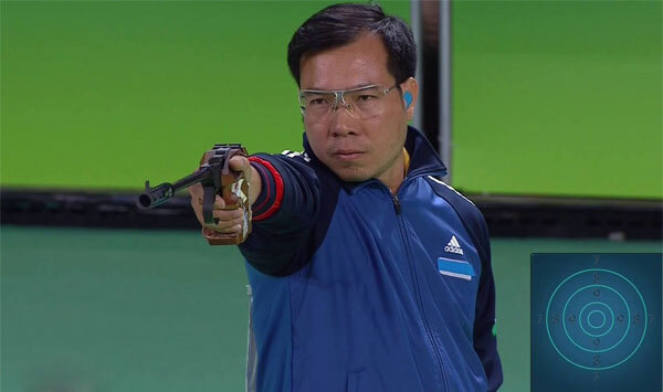 Vietnamese marksman Hoang Xuan Vinh competes at the Rio de Janeiro 2016 Olympics. Photo: Reuters