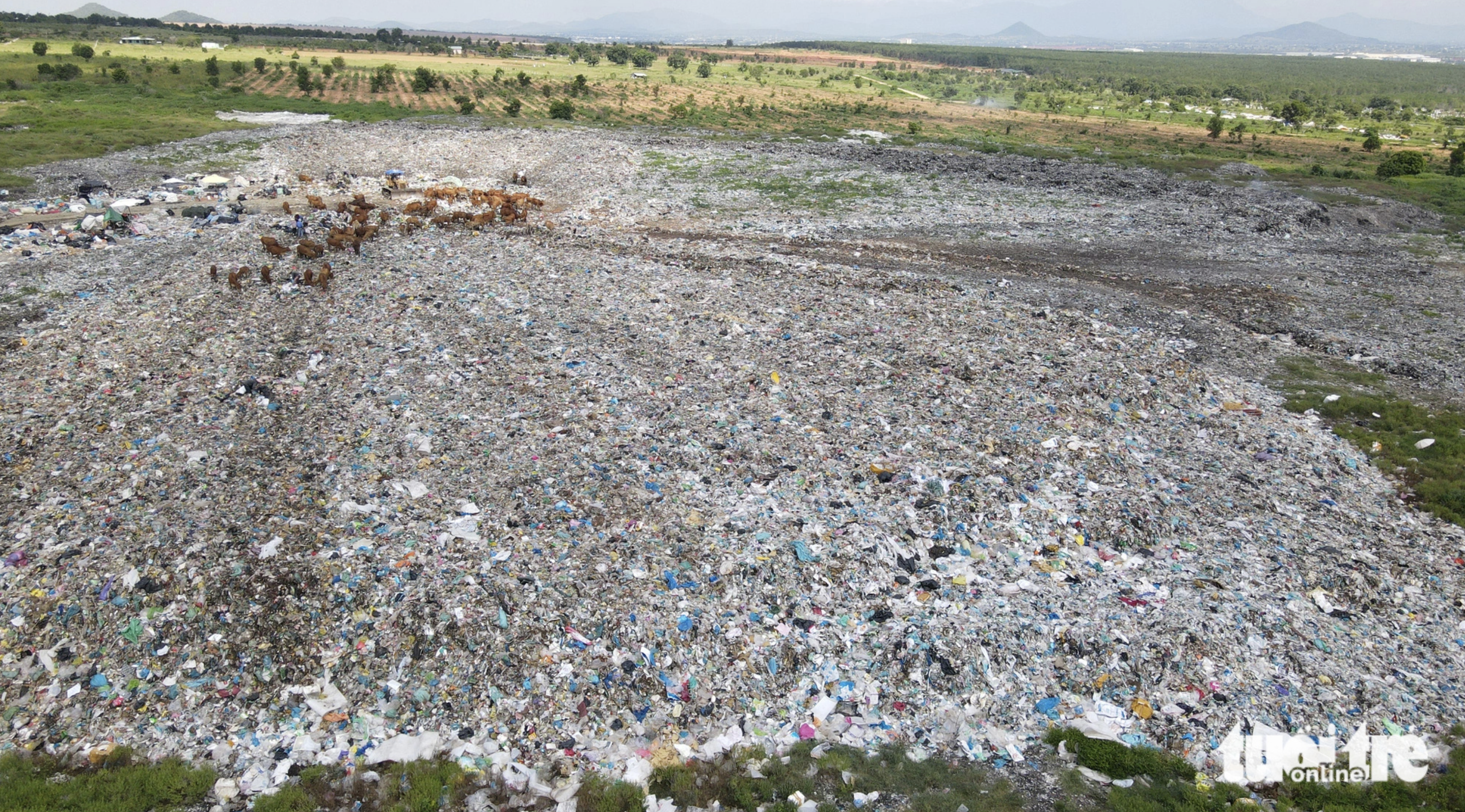 Multiple empty land lots surrounding the landfill fail to attract investors due to pollution. Photo: Duc Trong / Tuoi Tre