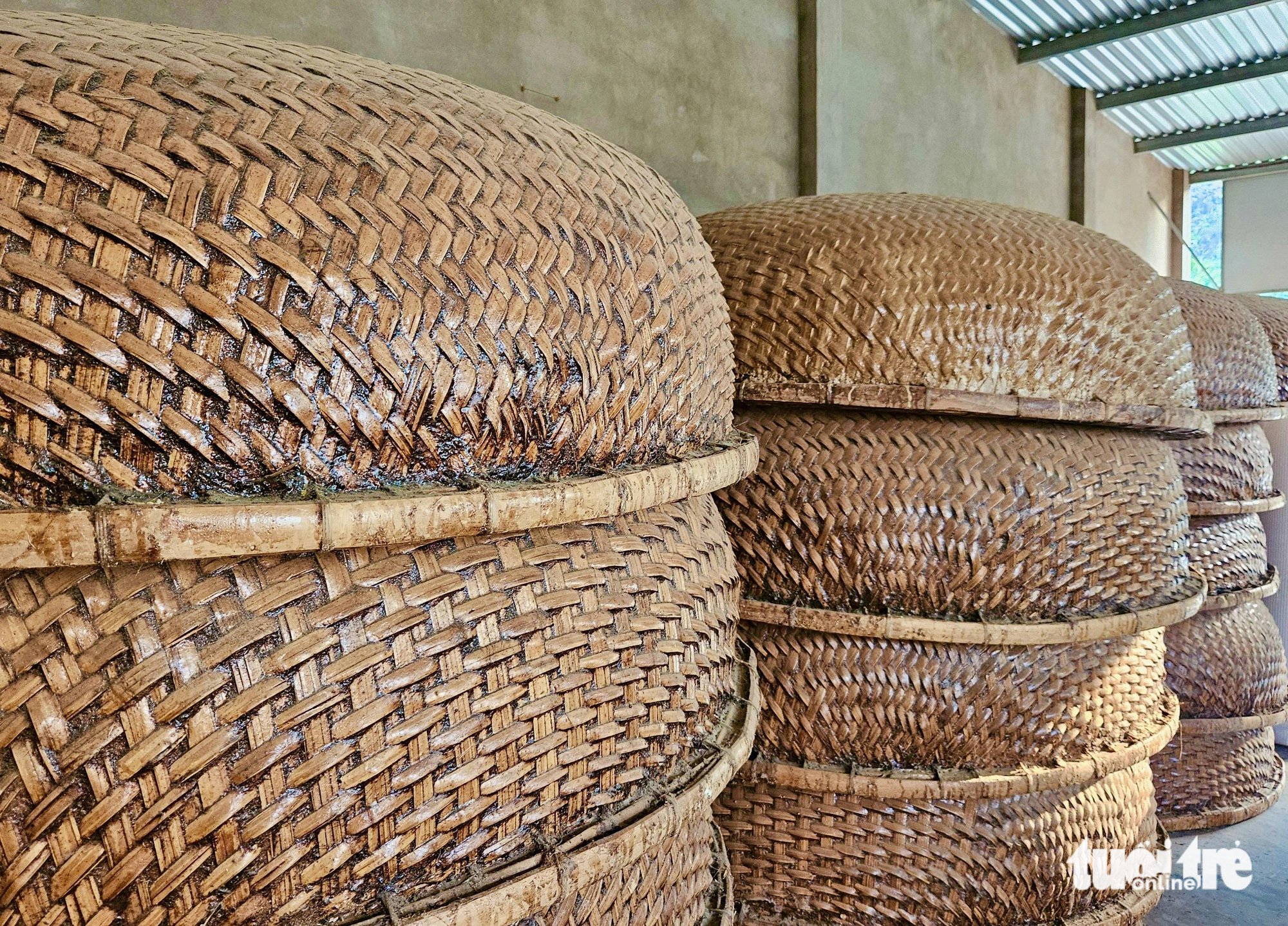 Finished basket boats at Phu My basket boat craft village in Tuy An District, Phu Yen Province, south-central Vietnam. Photo: Minh Chien / Tuoi Tre