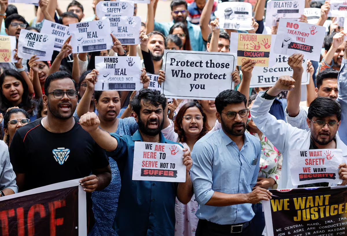 Indian hospitals hit as doctors strike to protest rape, murder of medic