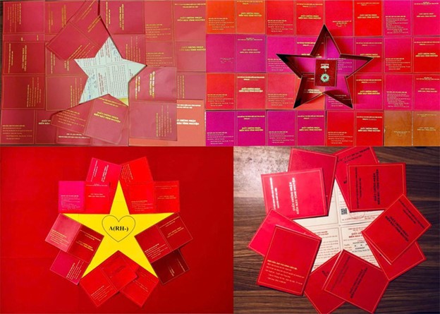 Images of Vietnamese flags made from blood donation certificates are shared on social media.