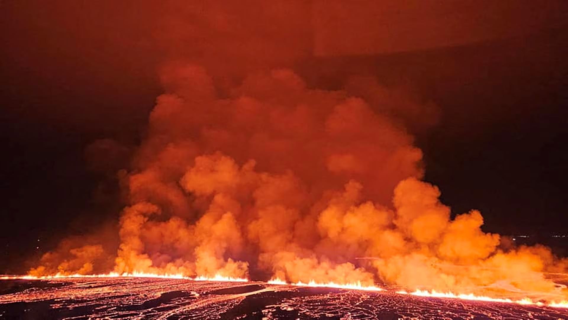 The eruption was the seventh on the Reykjanes peninsula near Iceland's capital Reykjavik since 2021 when geological systems that had lain dormant for around 800 years again became active. Photo: Public Safety Department of the National Police / Reuters