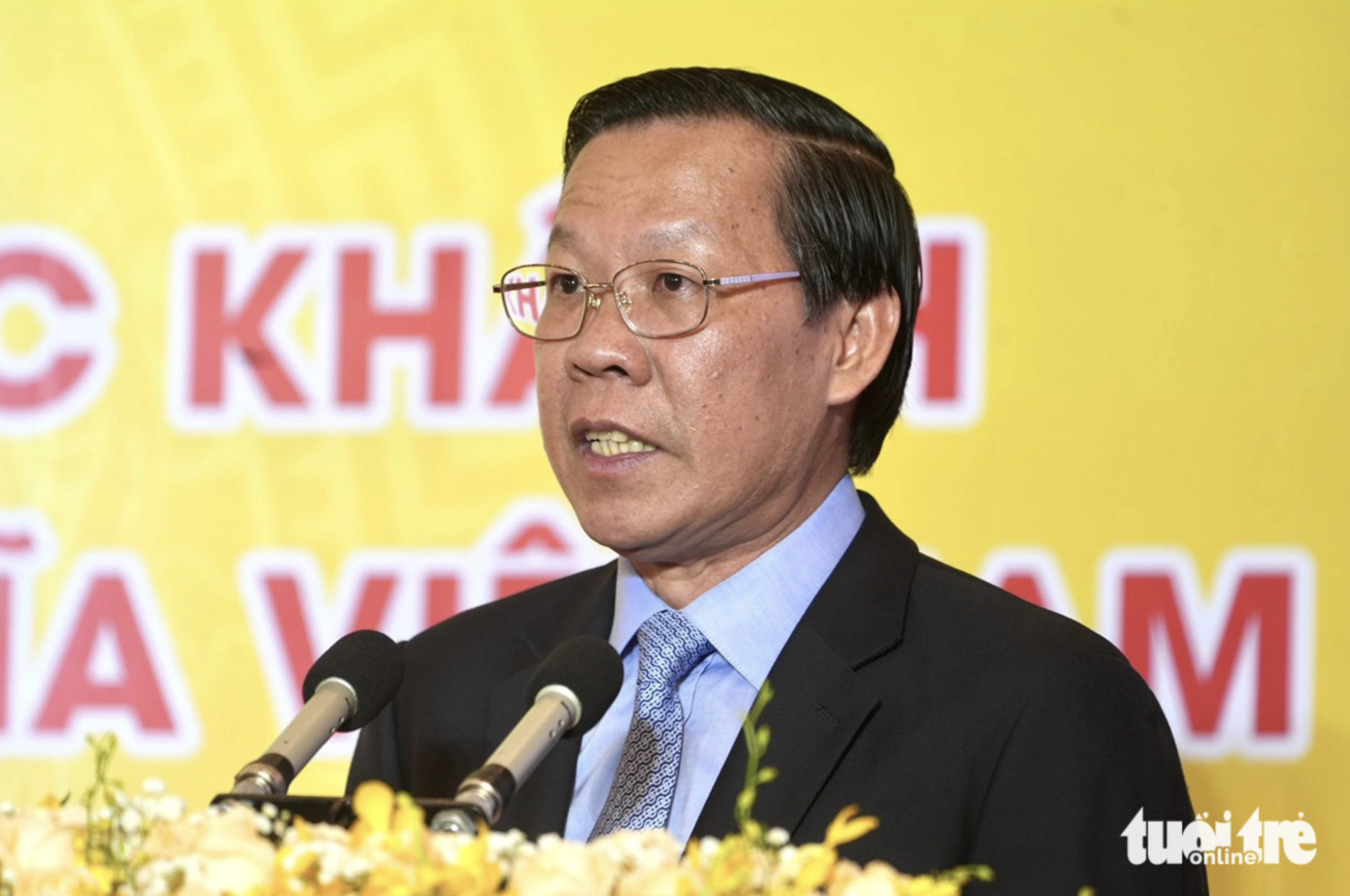 Chairman of Ho Chi Minh City People’s Committee Phan Van Mai speaks at a banquet on August 29, 2024 to celebrate the 79th anniversary of Vietnam’s National Day (September 2, 1945 - 2024). Photo: Huu Hanh / Tuoi Tre