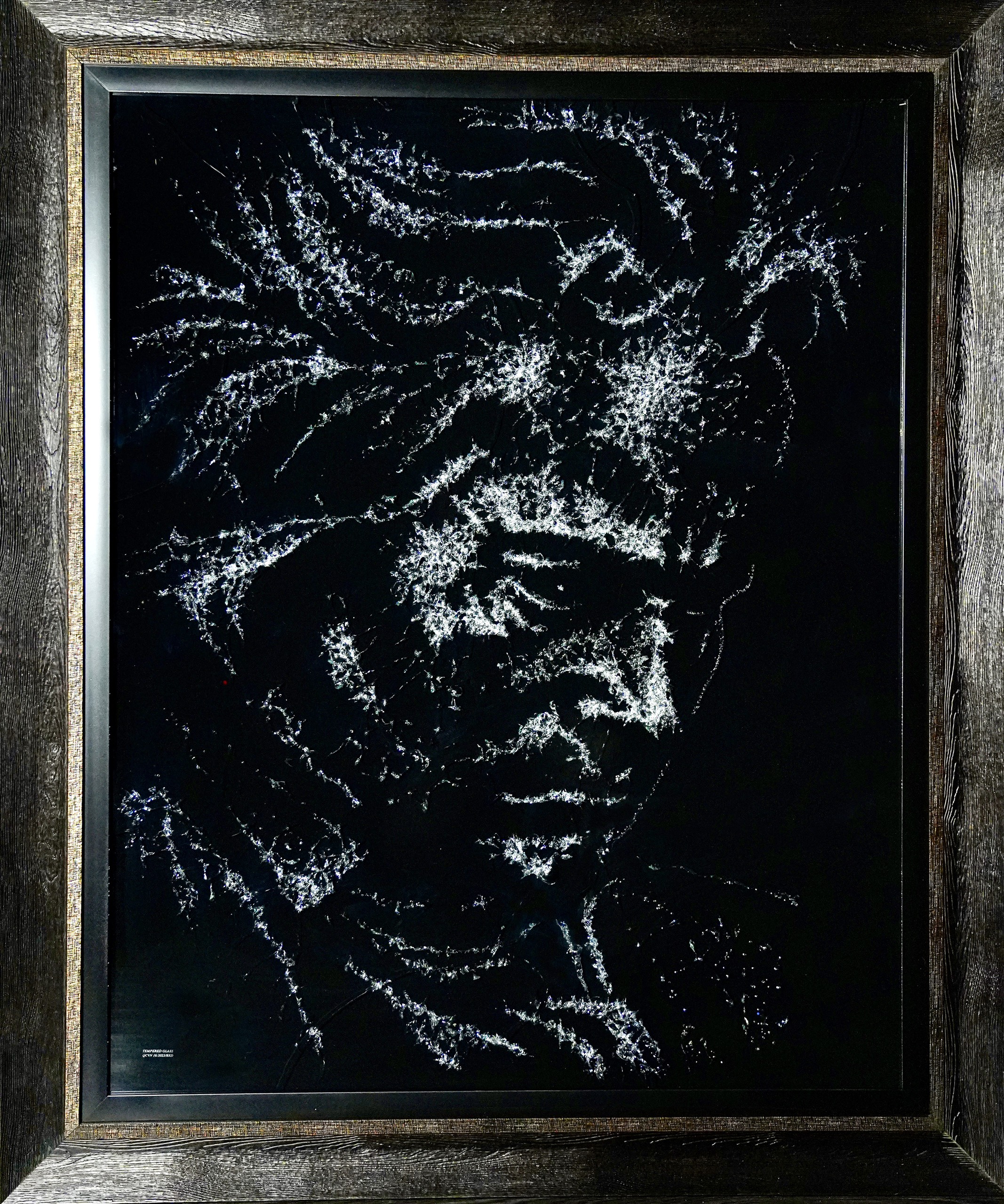 German composer and pianist Ludwig van Beethoven is featured on glass by Nguyen Thang who enjoys making glass portraits. Photo: Ngoc Phuong / Tuoi Tre News