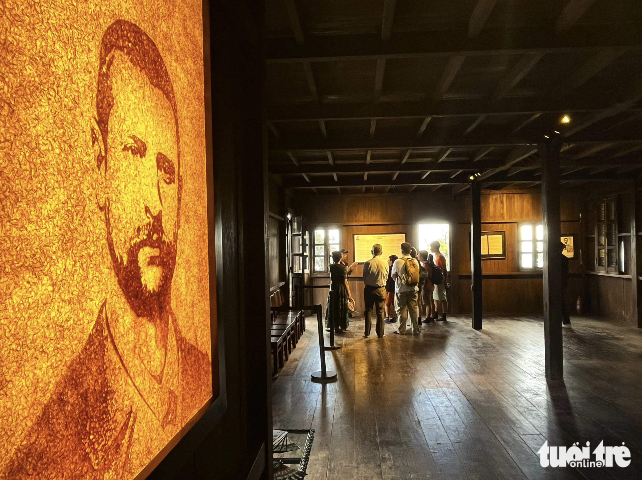 A portrait of Dr. Alexandre Yersin on display at his house, located atop Hon Ba Mountain. Photo: Nguyen Hoang / Tuoi Tre