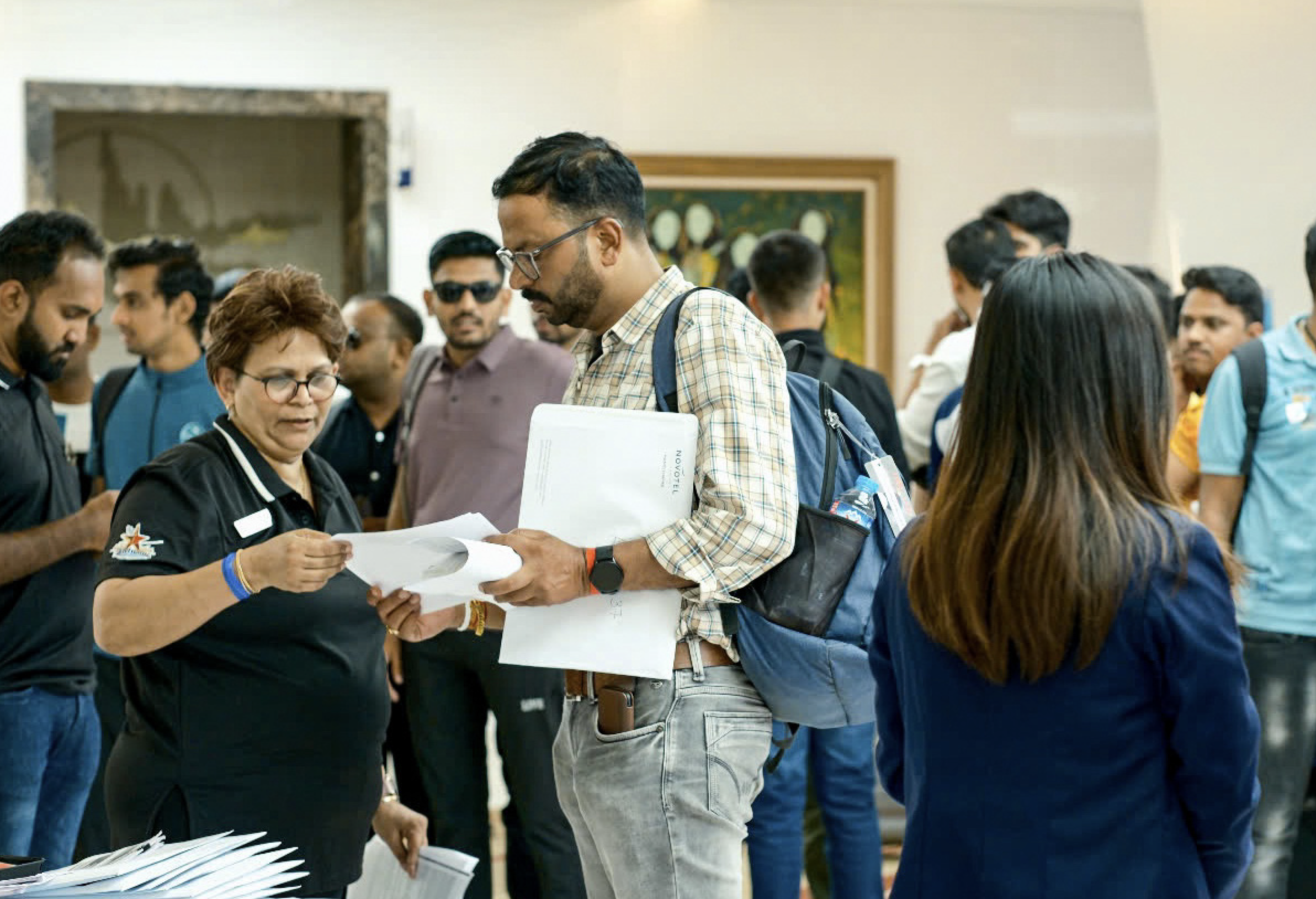 Indian guests conduct check-in procedures at Novotel Hanoi Thai Ha. Photo: Novotel Hanoi Thai Ha