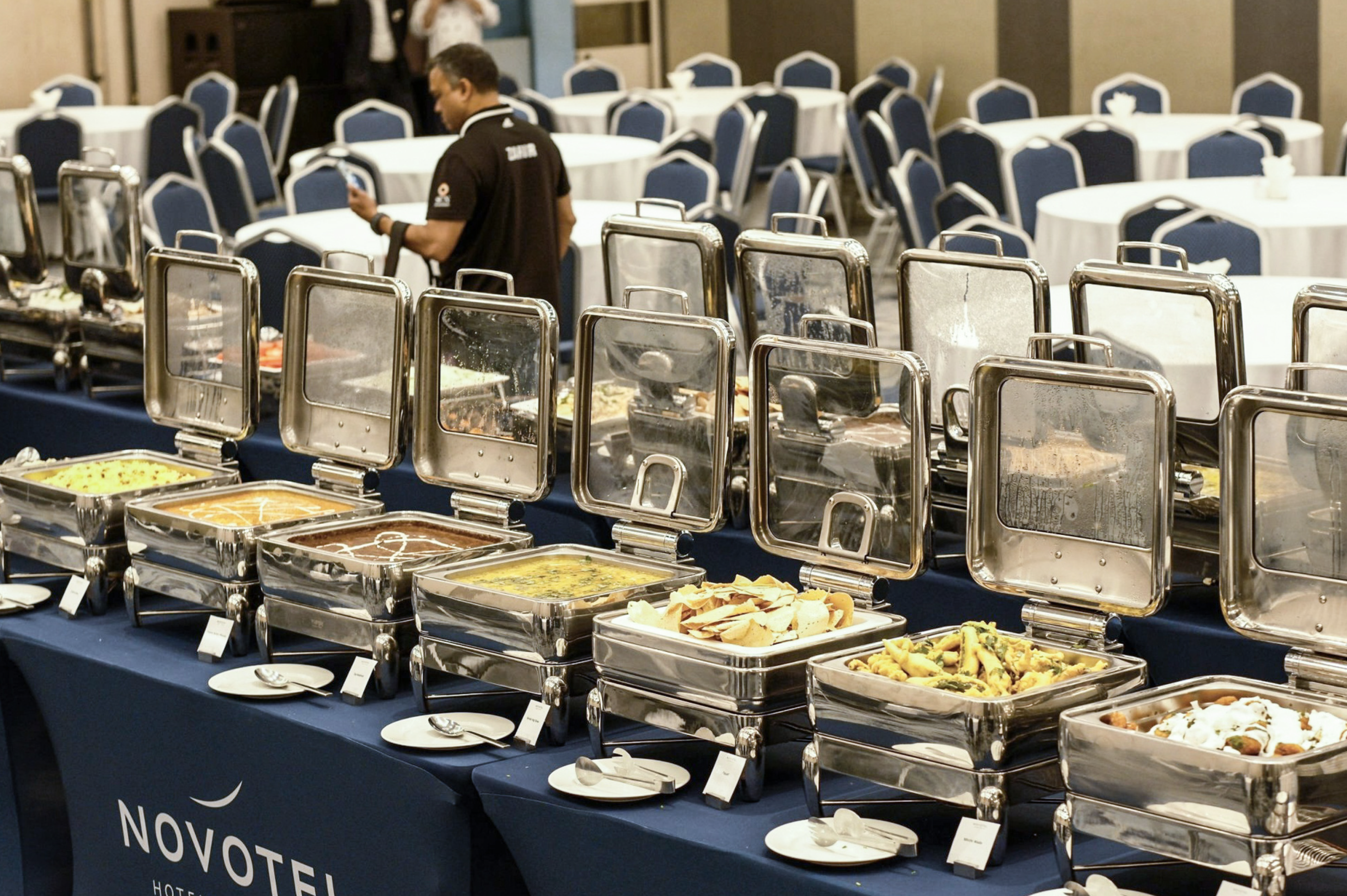 Various dishes on display to serve Indian guests. Photo: Novotel Hanoi Thai Ha