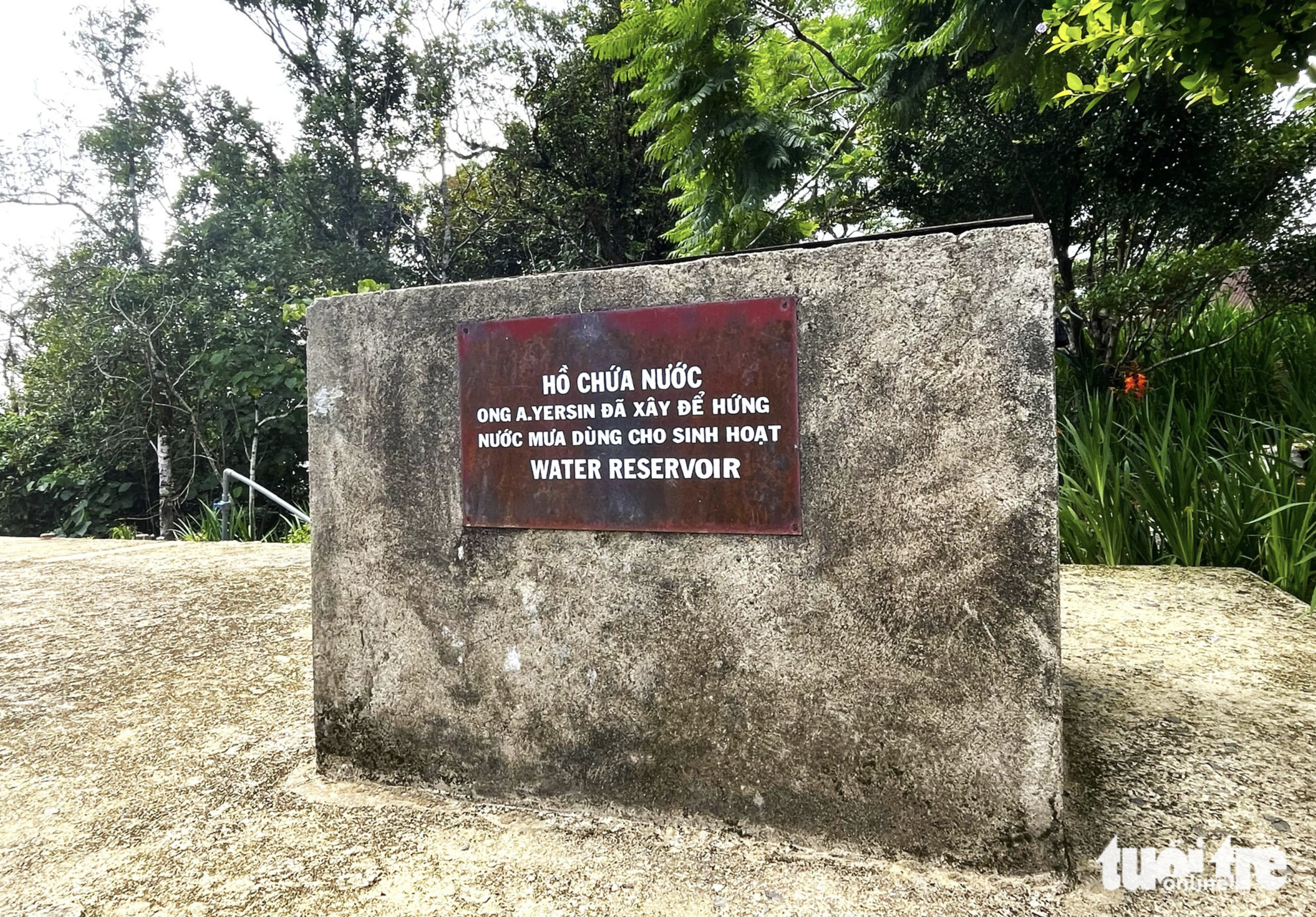 A water reservoir built near the house of Dr. Alexandre Yersin for his daily activities. Photo: Nguyen Hoang / Tuoi Tre