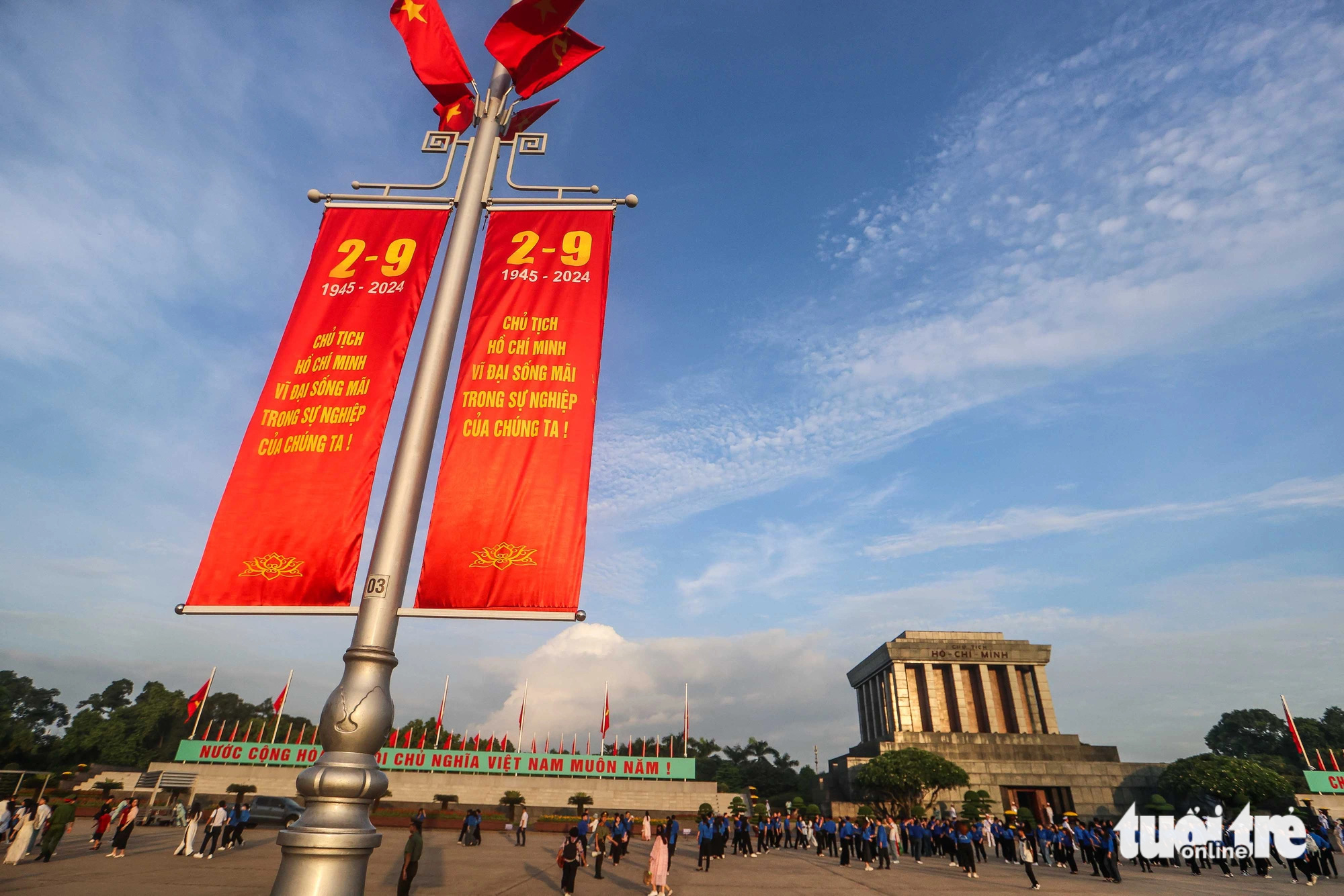 An overview of President Ho Chi Minh Mausoleum at Ba Dinh Square in Hanoi, September 2, 2024. Photo: Nguyen Khanh / Tuoi Tre