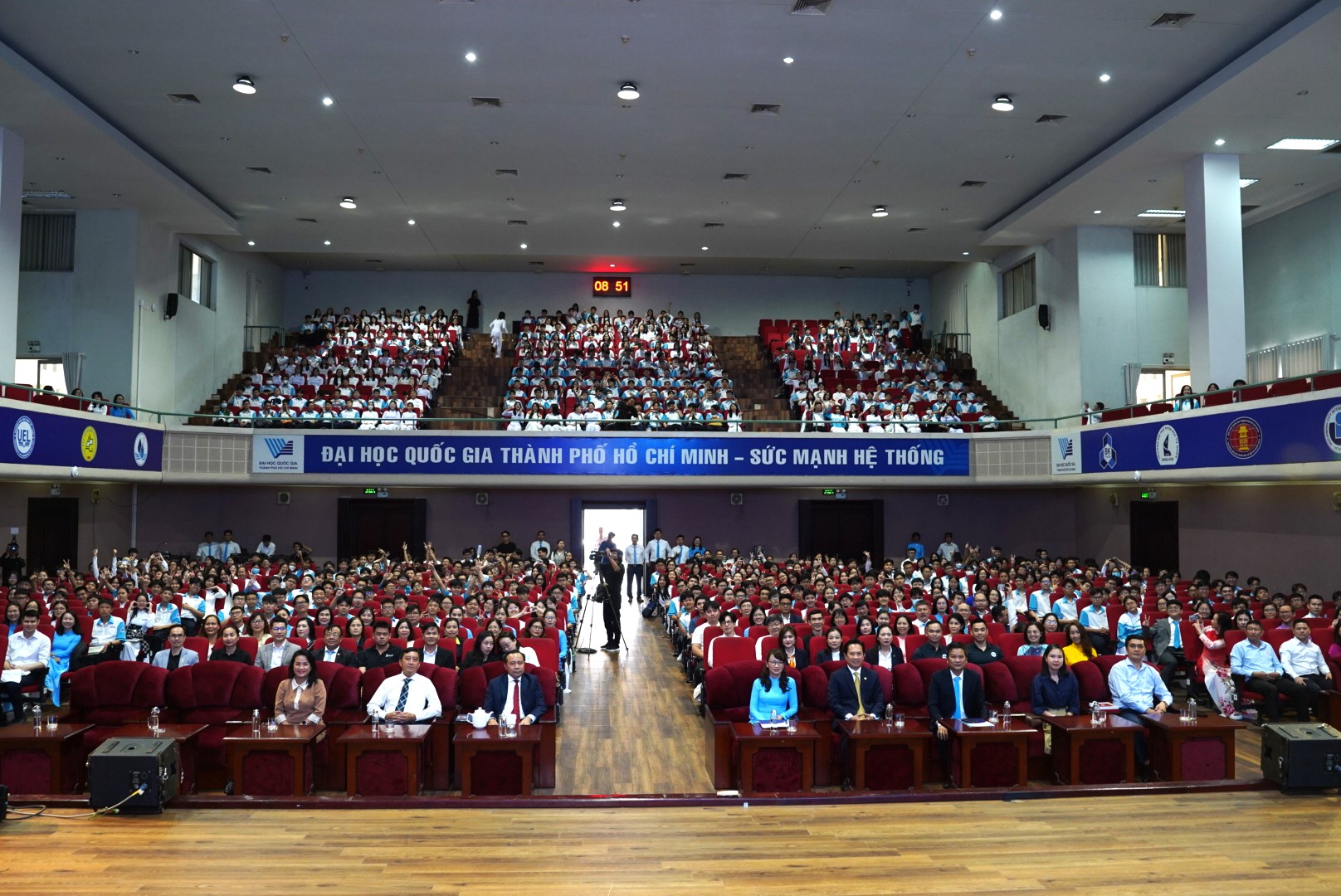 Students and delegates gather at the Tran Chi Dao Hall in Thu Duc City, Ho Chi Minh City for the new academic year opening ceremony for the High School for Gifted Students under the Vietnam National University-Ho Chi Minh City, September 5, 2024.