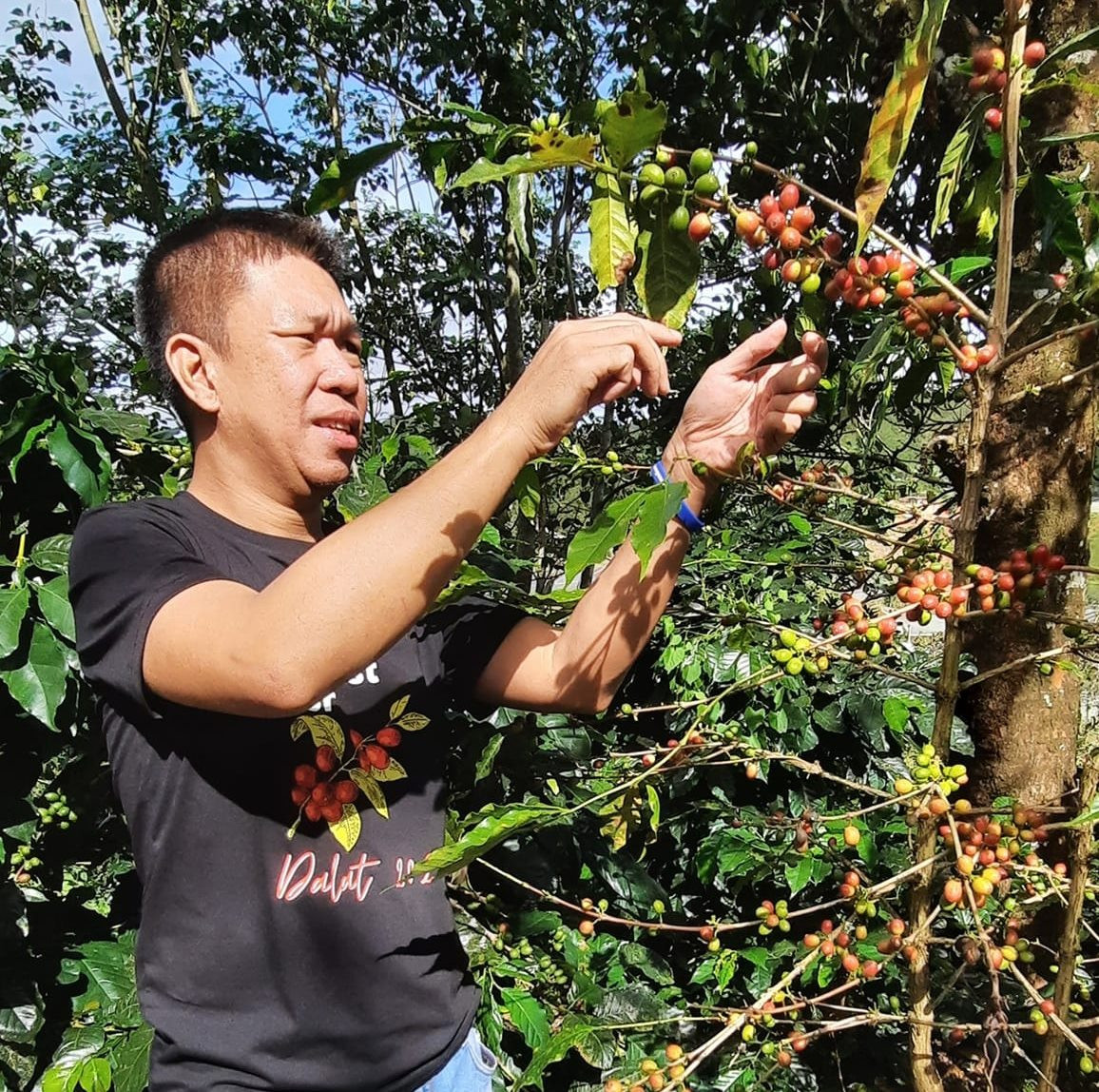 Arnold Cadag in a supplied photo taken during his trip to a local coffee market in the Central Highlands City of Da Lat.