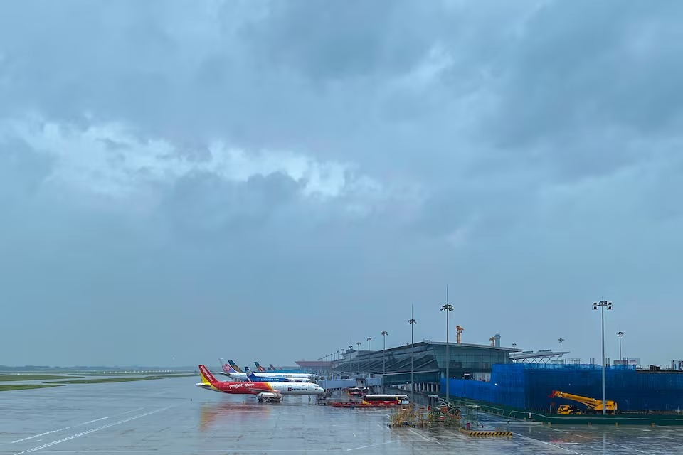 A generic view of Vietnam's Noi Bai International Airport after it closed due to the approaching Typhoon Yagi, in Hanoi, Vietnam, September 7, 2024. Photo: Reuters