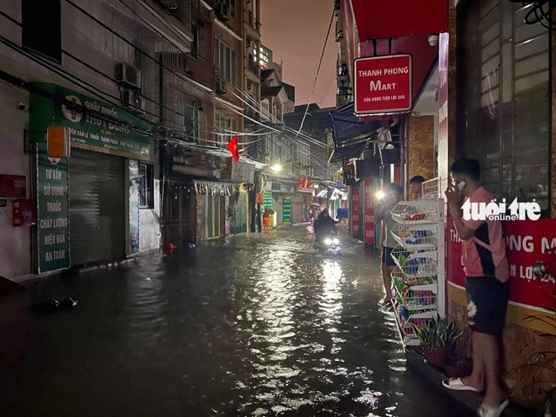 Yen Xa Village in Hanoi is flooded on September 7, 2024. Photo: Ha Nguyen / Tuoi Tre