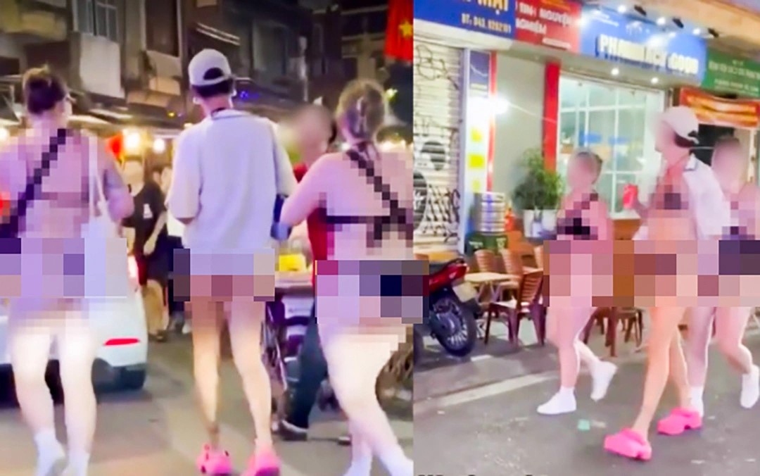 Readers debate foreigners walking bikinis in Hanoi Old Quarter