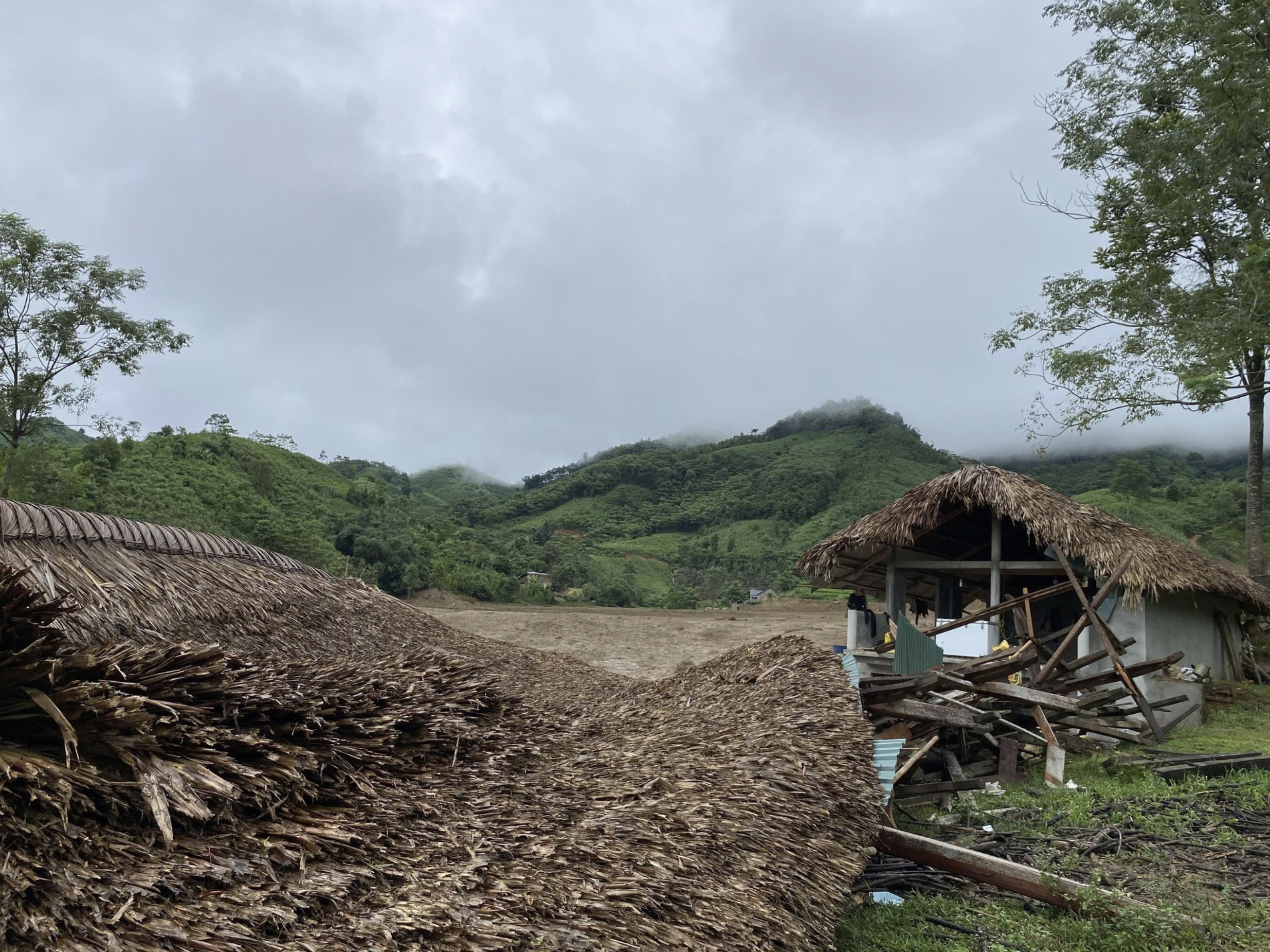 A house is damaged by a flash flood in Lao Cai Province. Photo: Vietnam News Agency